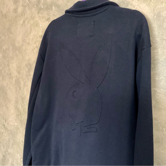 Playboy Embossed Oversized Snap Front Sweater Jacket Shacket - Picture 4 of 8